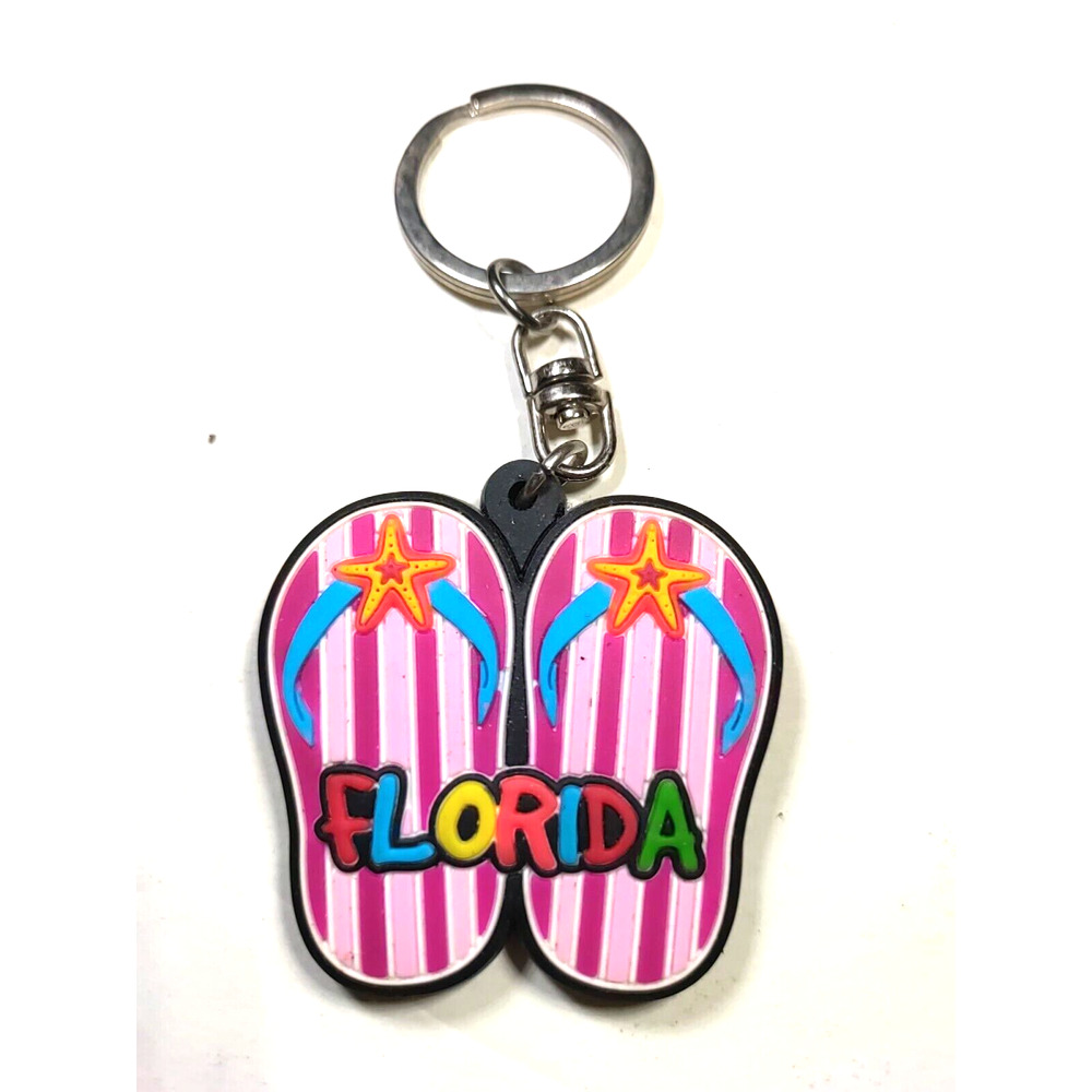 Florida Rubber Keychain Colorful Souvenir